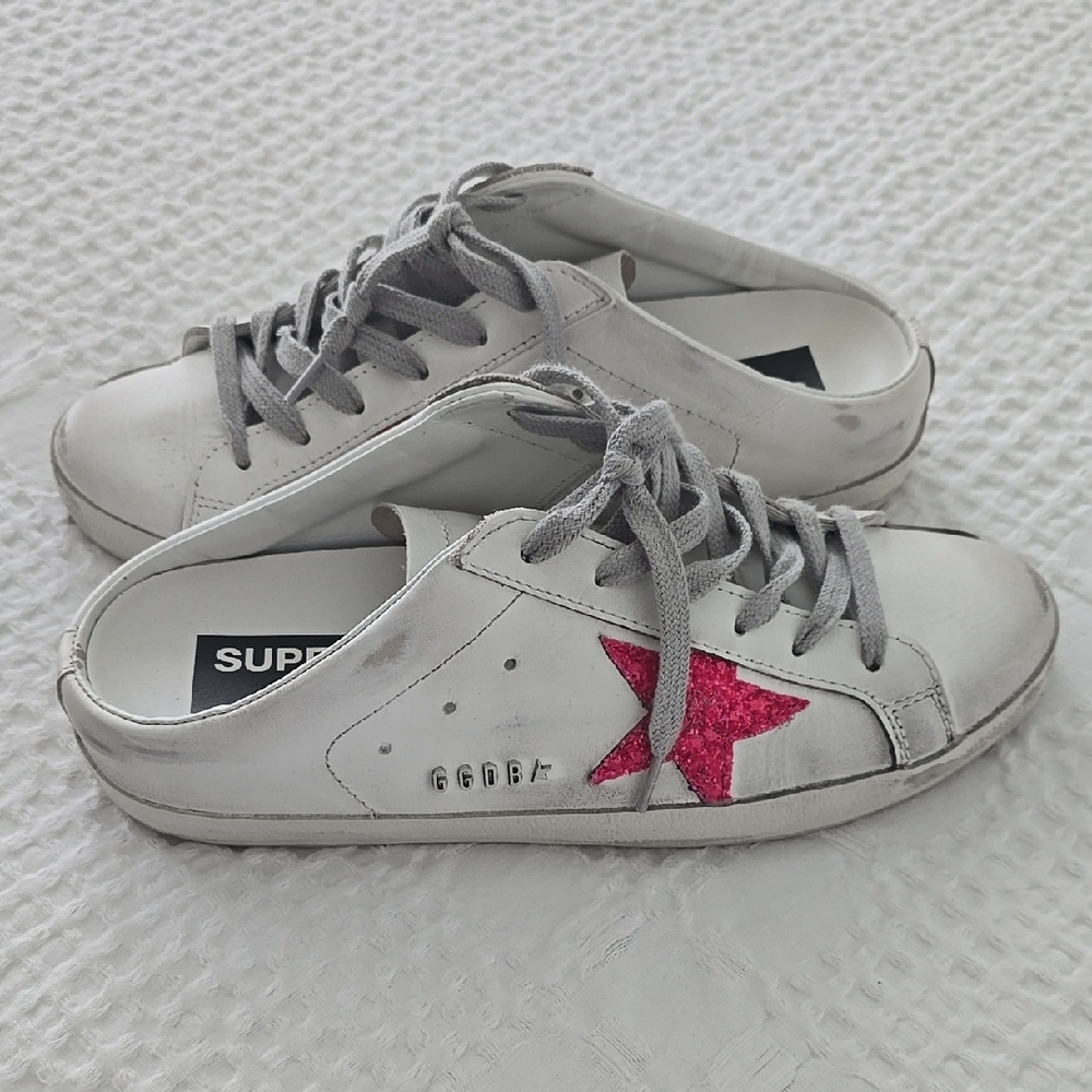 Golden Goose Slides Pink Glitter 39